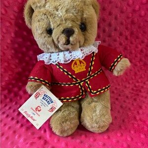 British Bear Plush Toy in Red Outfit